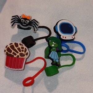 Stanley 10MM Straw Toppers 4   Pack (#18) Spider, Mexican Bread, Emotions, Space